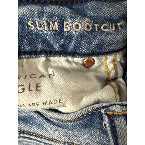 American Eagle AirFlex+ Slim Bootcut Jeans Men 33x30 Light Wash 5 pockets - Picture 7 of 8